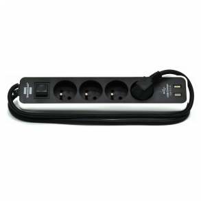 Przedłuzacz listwowy czarnoi-biały Ecolor USB Brennenstuhl 1153244026